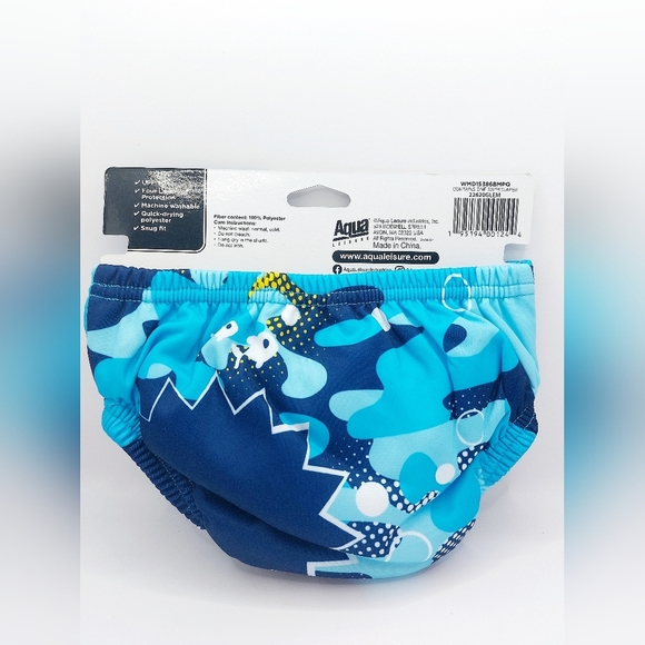 Blue Sea Life Swim School Reusable Swim Diaper UPF 50 12 mo 18-22 pound - Picture 2 of 3